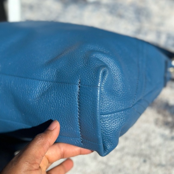 Michael Kors Blue Satchel Leather Purse - Picture 11 of 13